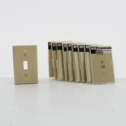 Hubbell WP1I10Z Ivory 1-Gang Toggle Unbreakable Standard Wallplate Covers 10pcs