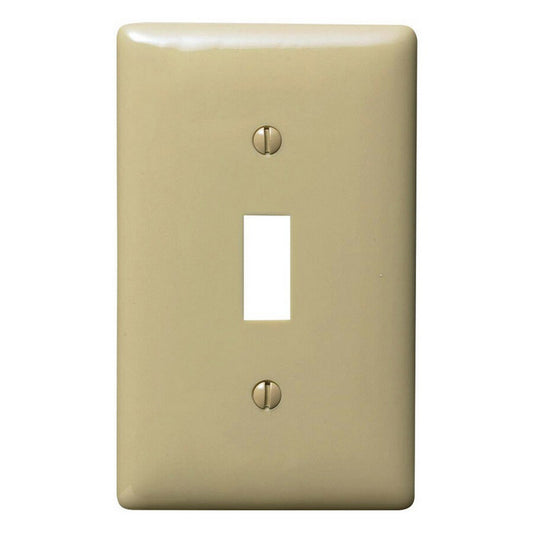 Hubbell WP1IZ Ivory 1-Gang Toggle Switch Plastic Standard Wallplate Cover Plate