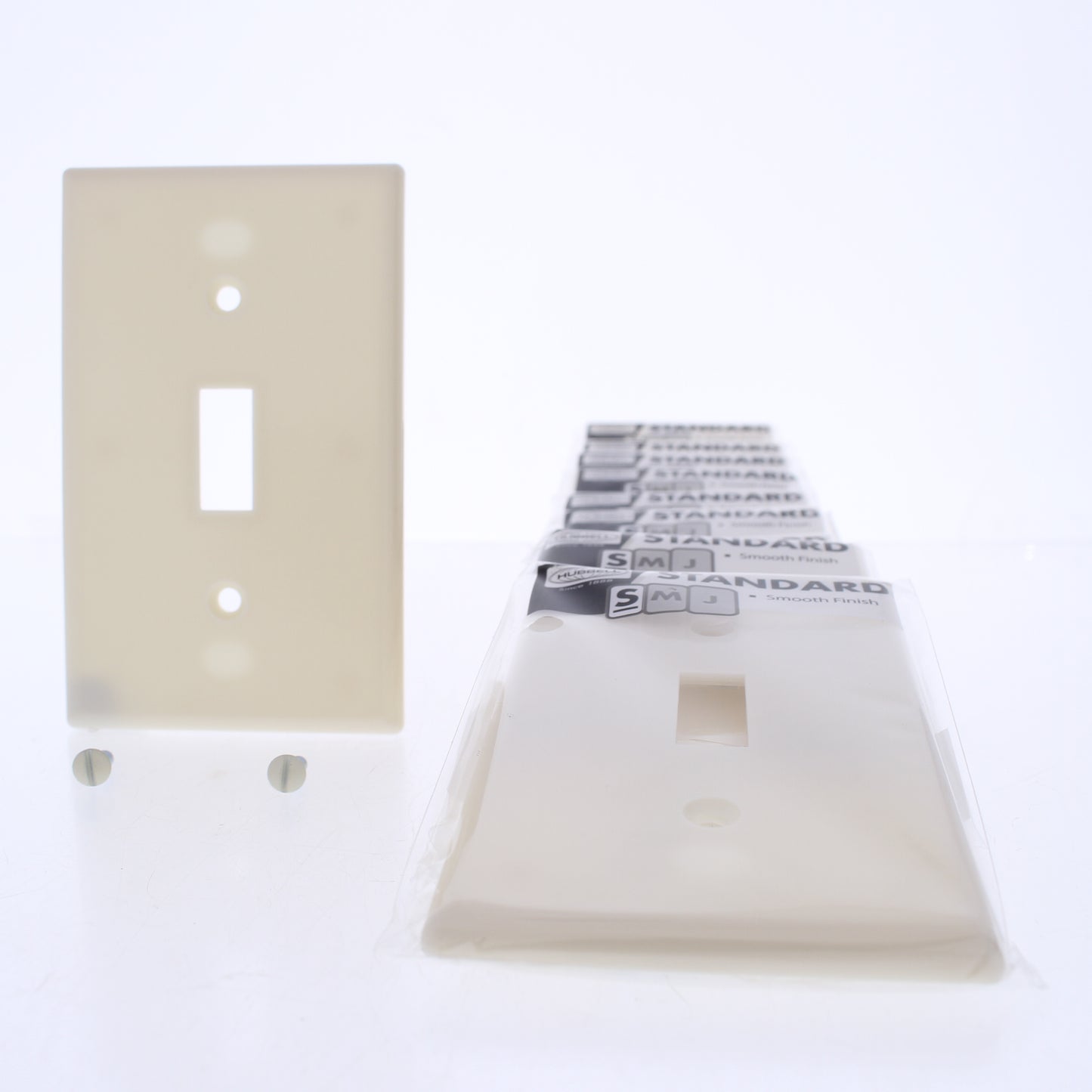 Hubbell WP1LA10Z Lt Almond 1-Gang Toggle Plastic Standard Wallplate Cover 10pcs