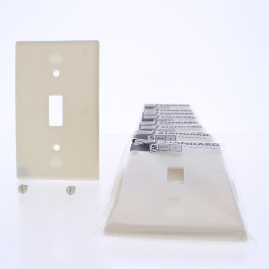 Hubbell WP1LA10Z Lt Almond 1-Gang Toggle Plastic Standard Wallplate Cover 10pcs