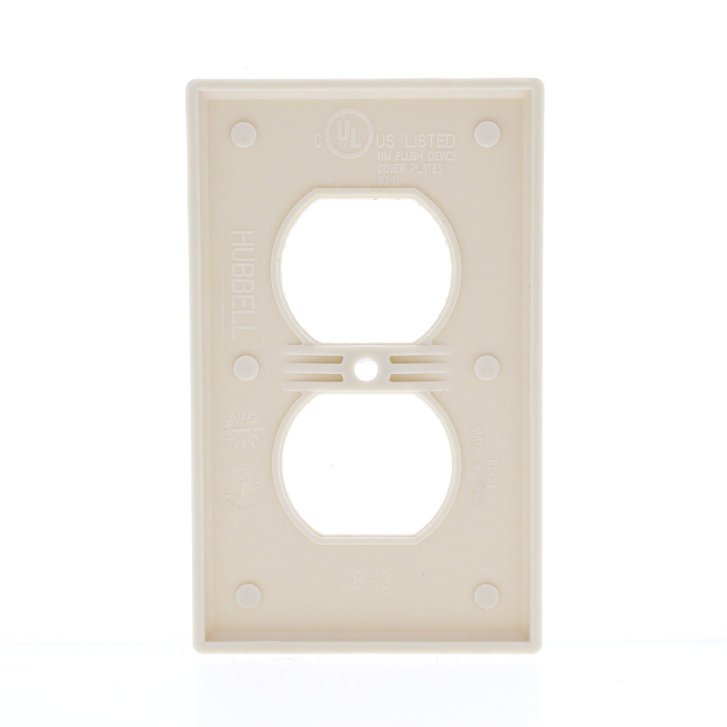 Hubbell WP8I10Z Ivory 1-Gang Duplex Outlet Unbreakable Standard Wallplates 10pcs