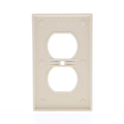 Hubbell WP8I10Z Ivory 1-Gang Duplex Outlet Unbreakable Standard Wallplates 10pcs