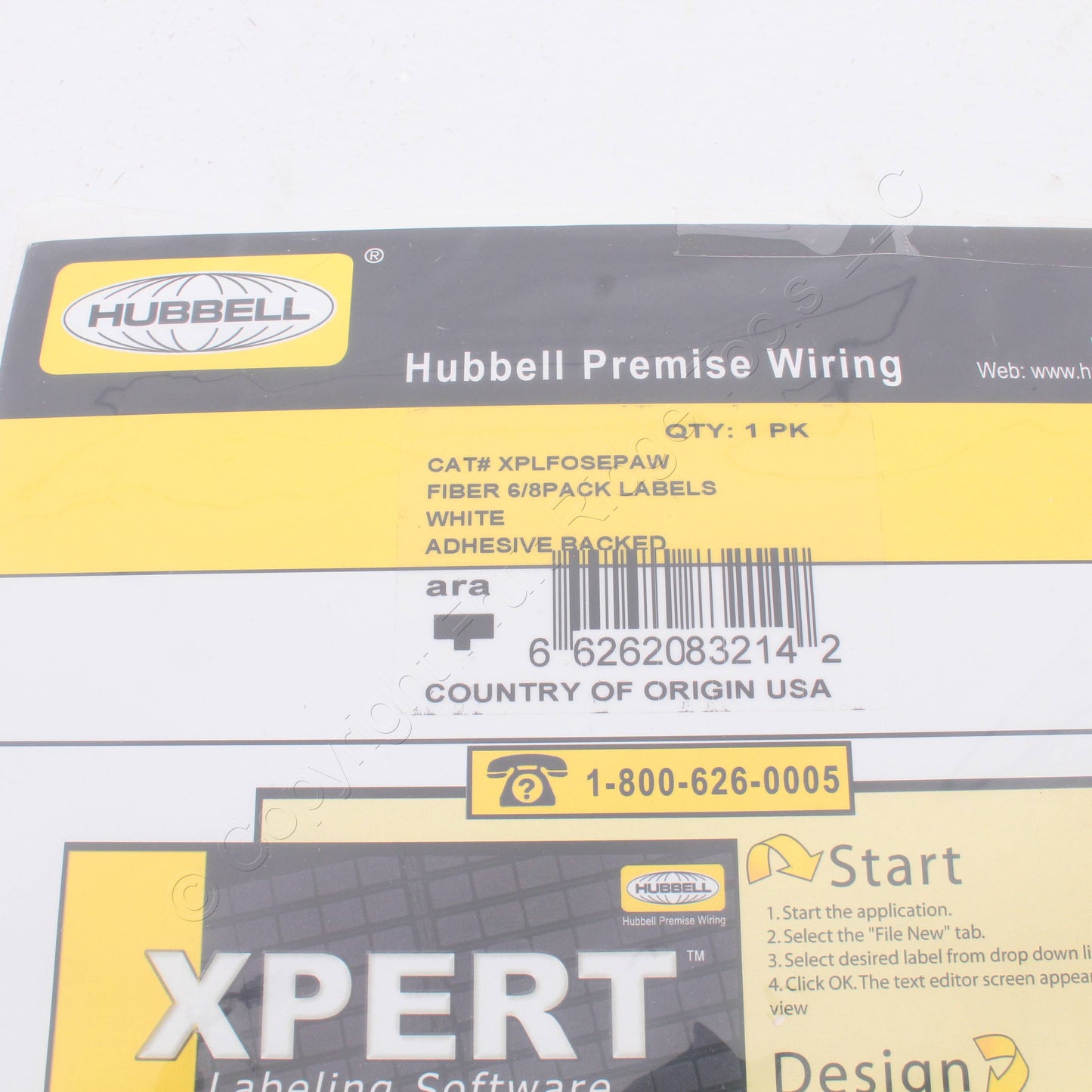 Hubbell Labels For FSPST6 FSPSCD3 FSPLCQ3 FSPFC6 6-Pack Fiber Adapter XPLFOSEPAW