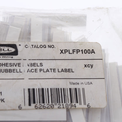 Hubbell XPLFP100A Clear Adhesive Back Label Holder for I-Station Faceplate 100pc