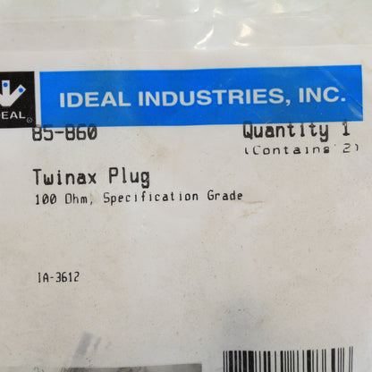 2 Ideal Industries 85-860 Twinax Plug 100 OHM
