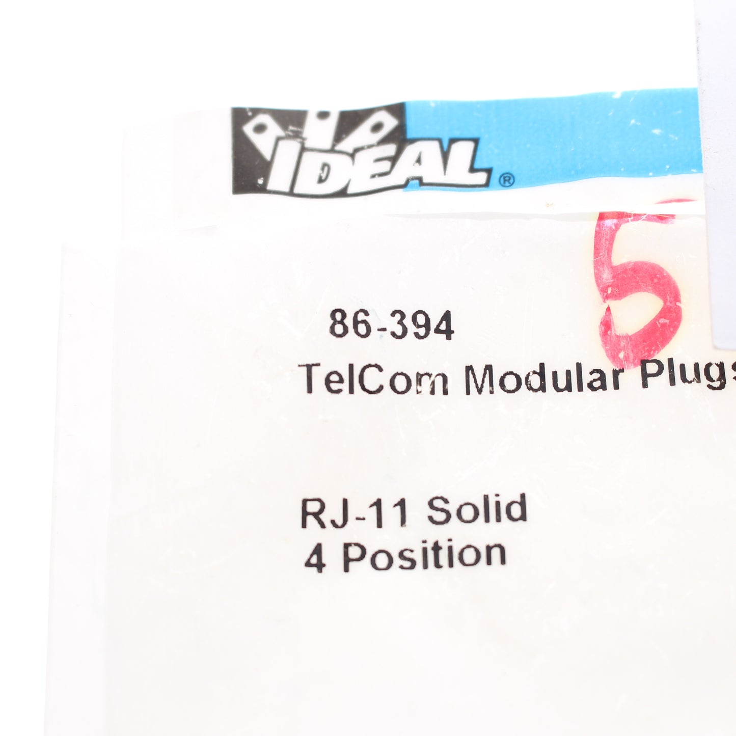 50 Pack Ideal Industries TelCom Modular Plugs 4-Position 86-394