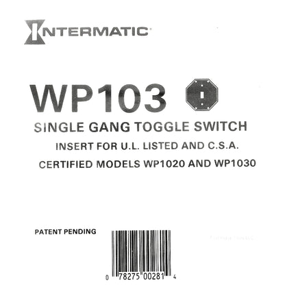 Intermatic 1-Gang Waterproof Single Toggle Switch Insert Plate Plastic WP103