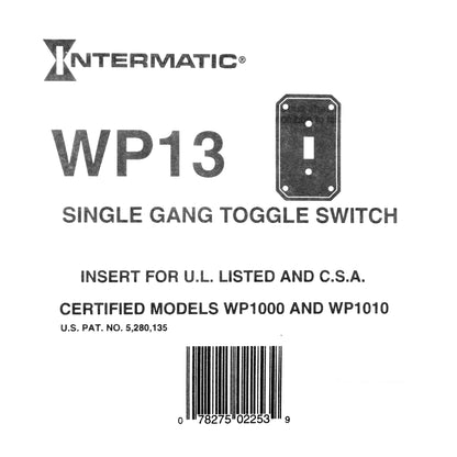 Intermatic 1-Gang Narrow Waterproof Single Toggle Switch Insert Plate WP13