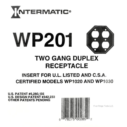 Intermatic Two Gang Waterproof Duplex Receptacle Outlet Insert Plate WP201