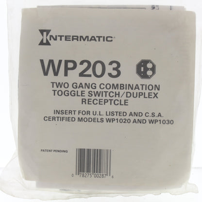 Intermatic WP203 Black 2-Gang Custom Duplex Toggle GFCI Unbreakable Wallplate