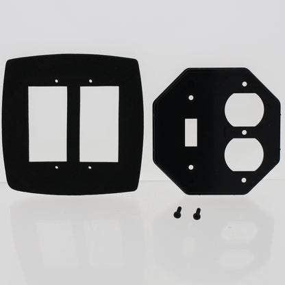 Intermatic WP203 Black 2-Gang Custom Duplex Toggle GFCI Unbreakable Wallplate