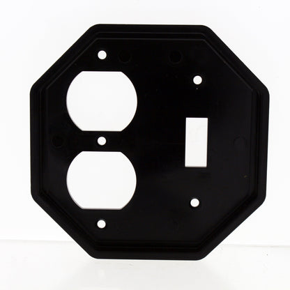 Intermatic WP203 Black 2-Gang Custom Duplex Toggle GFCI Unbreakable Wallplate