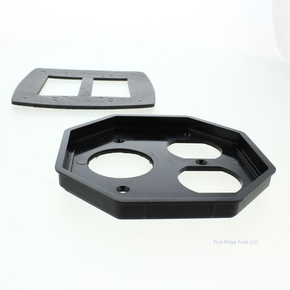 Intermatic 2-Gang Waterproof Duplex Receptacle 1-3/8" Dia Insert Plate WP206