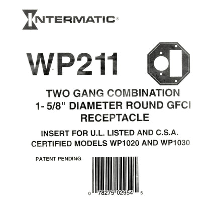 Intermatic 2-Gang Combination 1-5/8 Dia Round Gfci Receptacle Insert Plate WP211