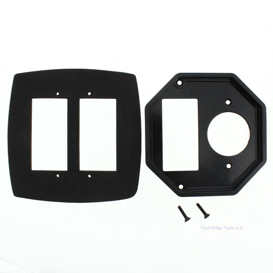 Intermatic 2-Gang Combination 1-5/8 Dia Round Gfci Receptacle Insert Plate WP211