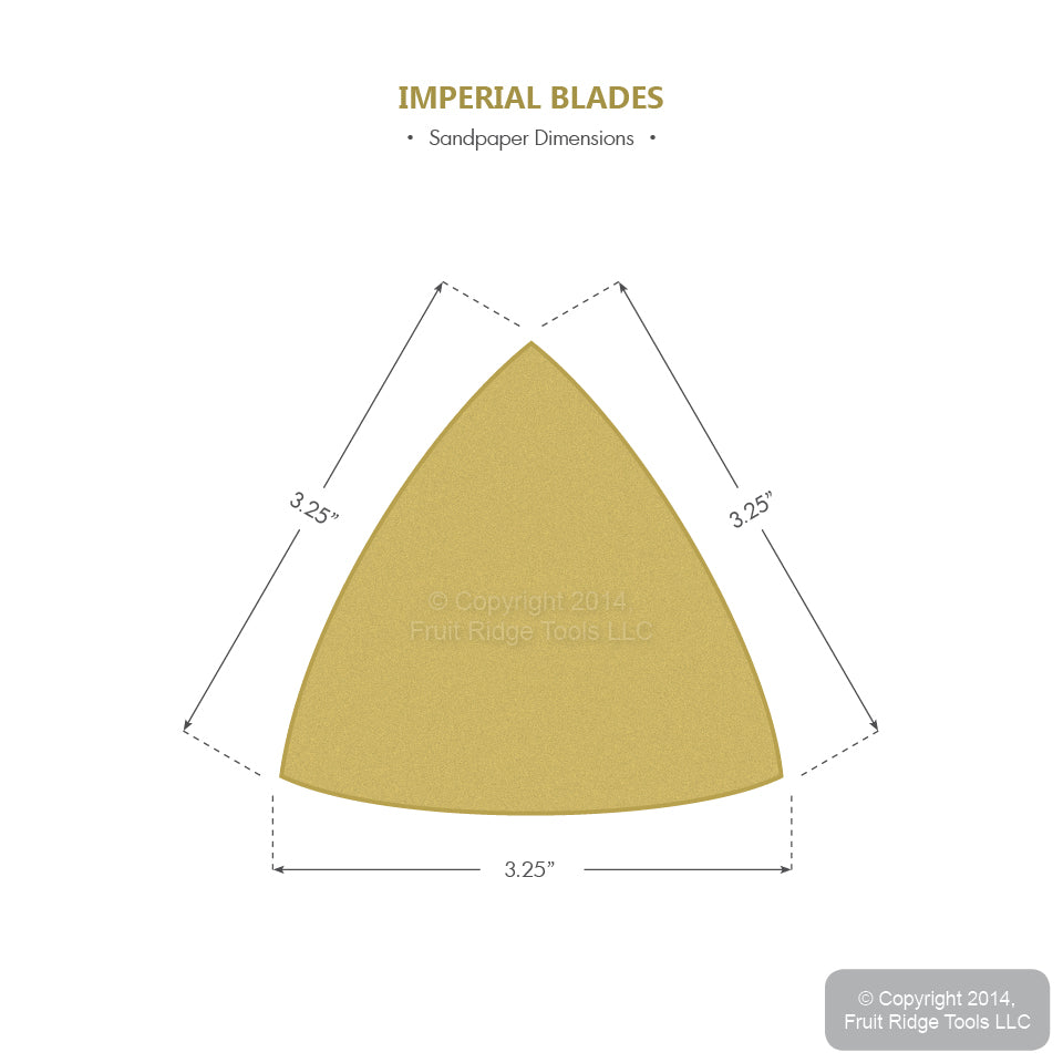 50 USA Made Hook and Loop Imperial Blades 80-Grit Triangle Sandpapers 50TSP80