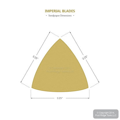 50 USA Made Hook and Loop Imperial Blades 80-Grit Triangle Sandpapers 50TSP80