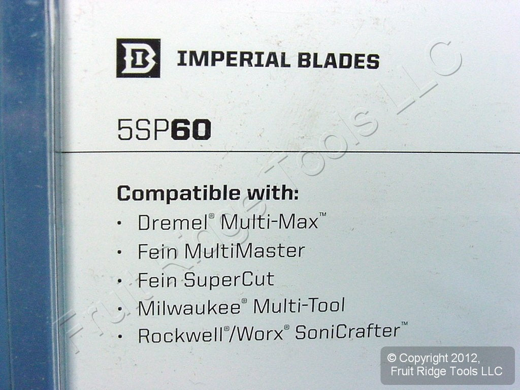 5 USA Made Hook and Loop Imperial Blades 60 Grit Triangle Sandpapers 5TSP60