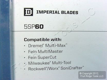 5 USA Made Hook and Loop Imperial Blades 60 Grit Triangle Sandpapers 5TSP60