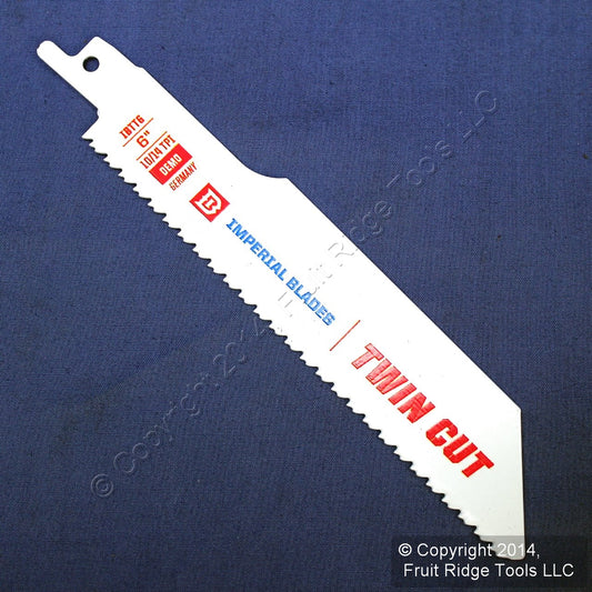 Imperial 6" Twin-Cut Bi-Metal Reciprocating 10/14 TPI Cutting Saw Blade IBTT6