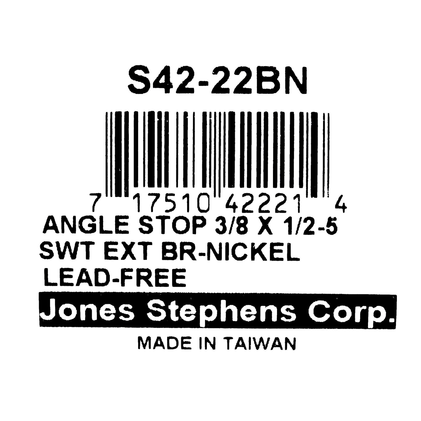 5" Extension 3/8" Comp x .5" SWT 1/4-Turn Angle Supply Stop Valve Brushed Nickel