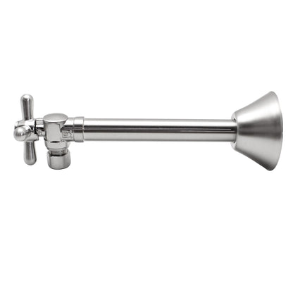 5" Extension 3/8" Comp x .5" SWT 1/4-Turn Angle Supply Stop Valve Brushed Nickel