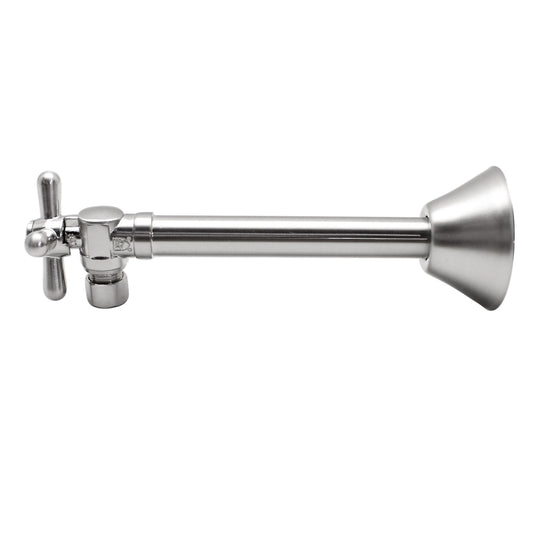 5" Extension 3/8" Comp x .5" SWT 1/4-Turn Angle Supply Stop Valve Brushed Nickel
