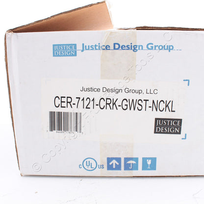 Justice Design CER-7121-CRK-GWST-NCKL 8.25" Indoor Lighting E26 Brushed Nickel