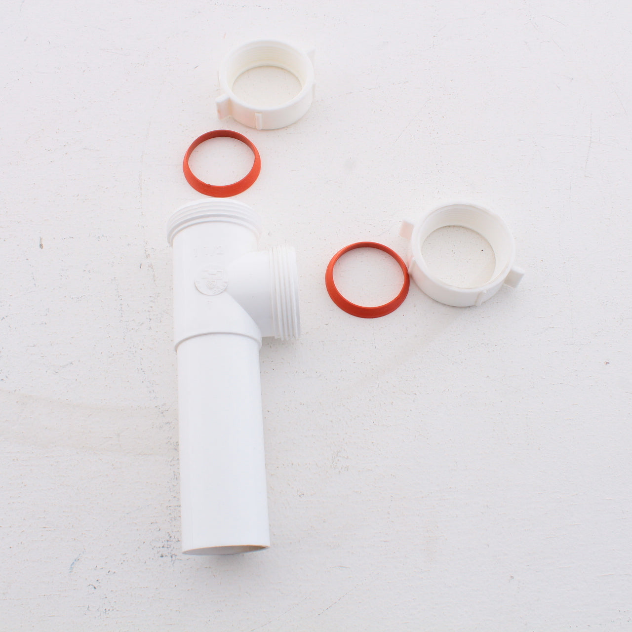 Keeney White 1-1/2" End Outlet & Baffle Tee Tailpiece Slip Joint w/ TPR Washer