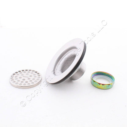 Keeney 1376PC Wide Flange Stainless Steel Strainer Flat Grid for 3.5"-4.5" Holes