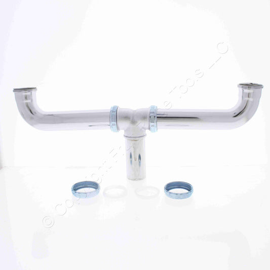 Keeney 16" Slip-Joint Center Outlet 1.5" Waste Drain 22ga Polished Chrome Plated