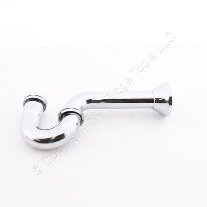 Keeney 305CPBNDF 1.5" 17ga Chrome Plated Brass P-Trap Tubing without Cleanout