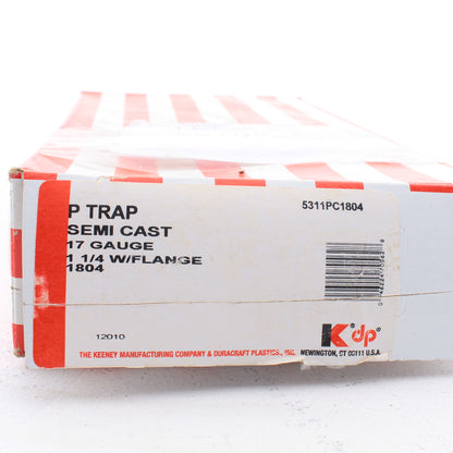 Keeney 5311PC1804 Semi Cast P-Trap 17ga 1.25" x 1.5" w/ Flange 11.75" Slip-Joint