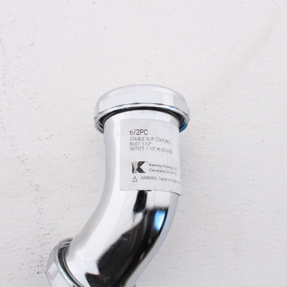 Keeney 1-1/2" Double Slip Coupling Join 45-Degree 22ga Chrome Plated Brass