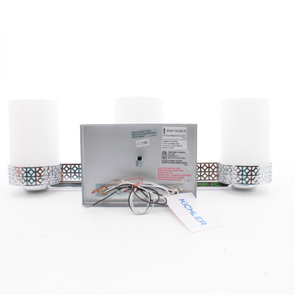 Kichler 45560CH Chrome Contessa Frosted Glass 3-Light 18.5" W Bathroom Fixture