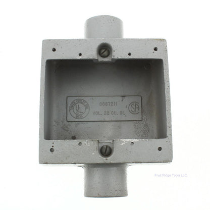 Killark 1" Hub 3.75" x 11" x 7" 2G Aluminum Surface Box Tapered Threads 2FSC-3
