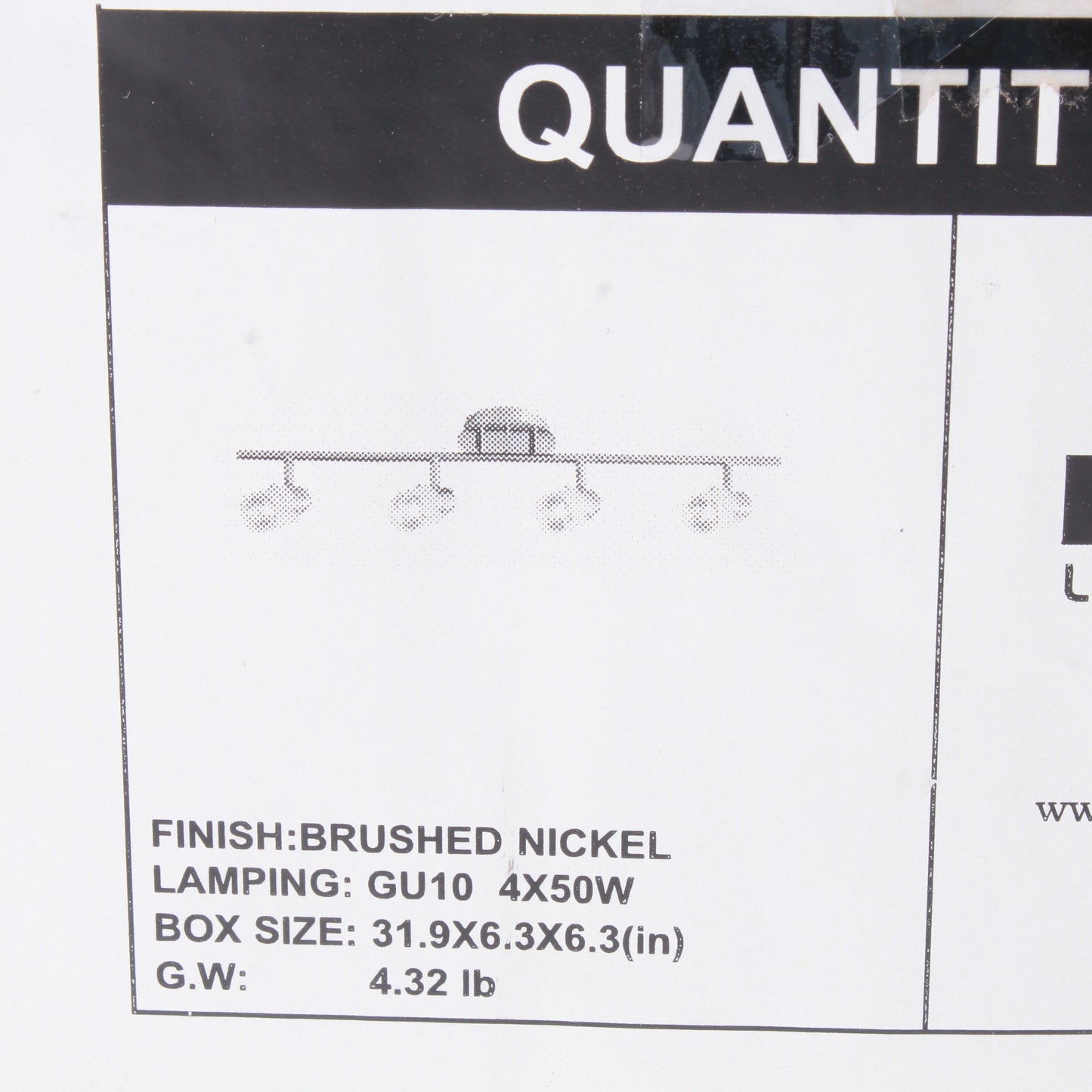 Kuzco 32"L 4-Light Brushed Nickel Fixed Rail Ceiling Track Fixture GU10 81364BN
