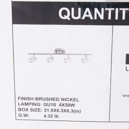 Kuzco 32"L 4-Light Brushed Nickel Fixed Rail Ceiling Track Fixture GU10 81364BN
