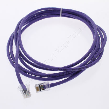 Leviton 5EPC-10V Violet Cat5e 10ft Ethernet Cable Patch Cord Network White Boot
