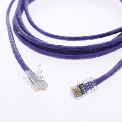 Leviton 5EPC-10V Violet Cat5e 10ft Ethernet Cable Patch Cord Network White Boot