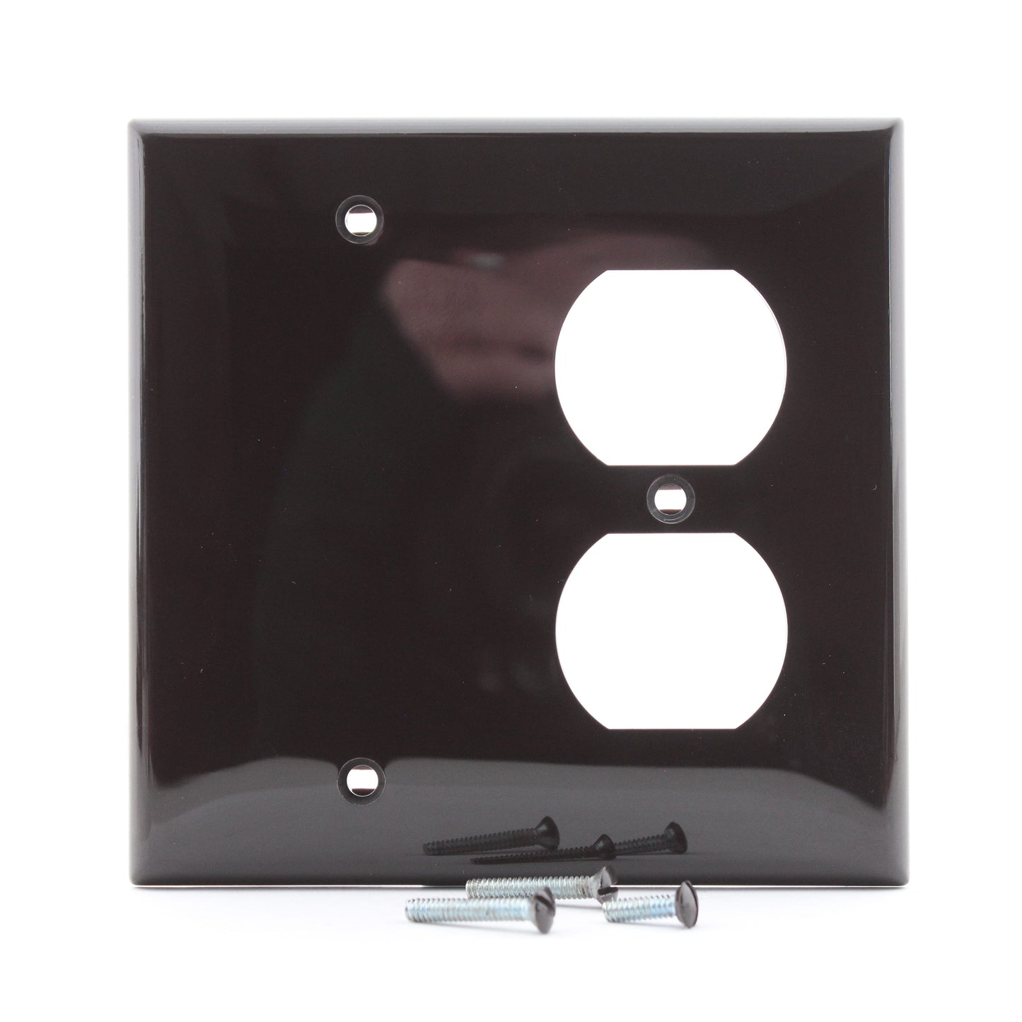 Leviton 0N138 Brown 2-Gang Duplex Receptacle Blank Cover Standard Wallplate