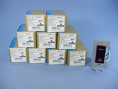 Leviton 10000-PE Black Decora Micro Slave Rocker Dimmer Switches w/Preset 10pcs
