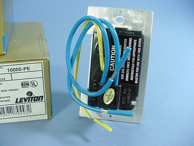 Leviton 10000-PE Black Decora Micro Slave Rocker Dimmer Switches w/Preset 10pcs