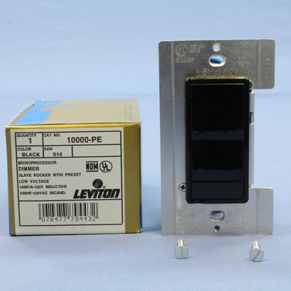 Leviton 10000-PE Black MicroDim Multi-Location Remote Dimmer Switch Preset