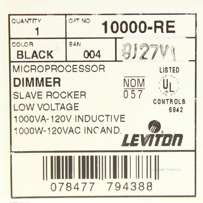 Leviton 10000-RE Black MicroDim Multi-Location Remote Dimmer Switch No-Preset