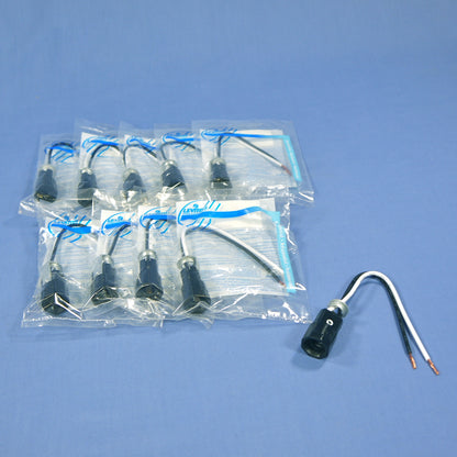 10 Leviton Candelabra Base Lamp Holders Light Socket Keyless 75W 125W 10014-500