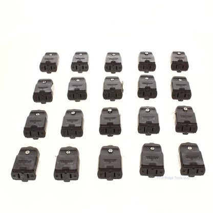 20 Leviton Brown Straight Blade Polarized Connector Plugs Nema 1-15 15A 125V 102