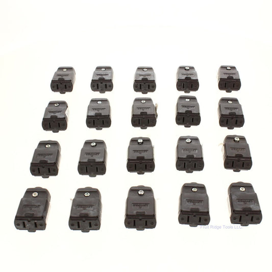 20 Leviton Brown Straight Blade Polarized Connector Plugs Nema 1-15 15A 125V 102