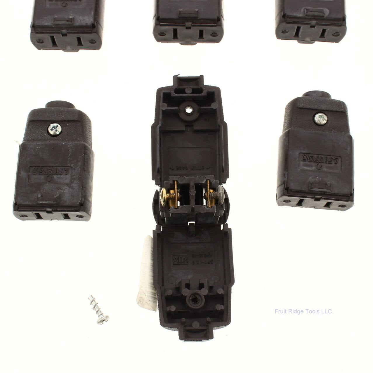 20 Leviton Brown Straight Blade Polarized Connector Plugs Nema 1-15 15A 125V 102