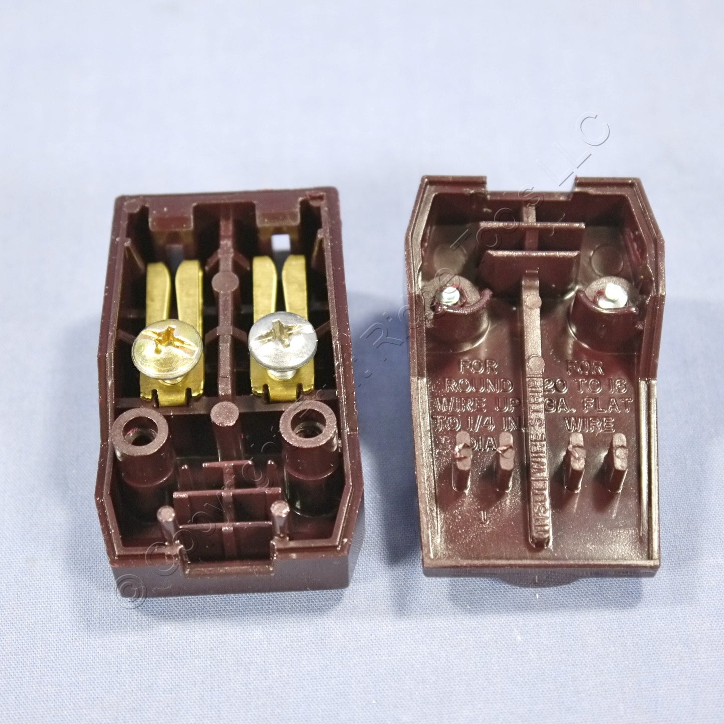 Leviton 102-66 Brown 15A Straight Blade Connector Plugs NEMA 1-15R 125V 2pcs